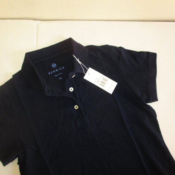 RENWICK Golf Pima Cotton Polo Shirt Size XS Short Sleeve Solid Pique Navy $90 - Picture 8 of 9